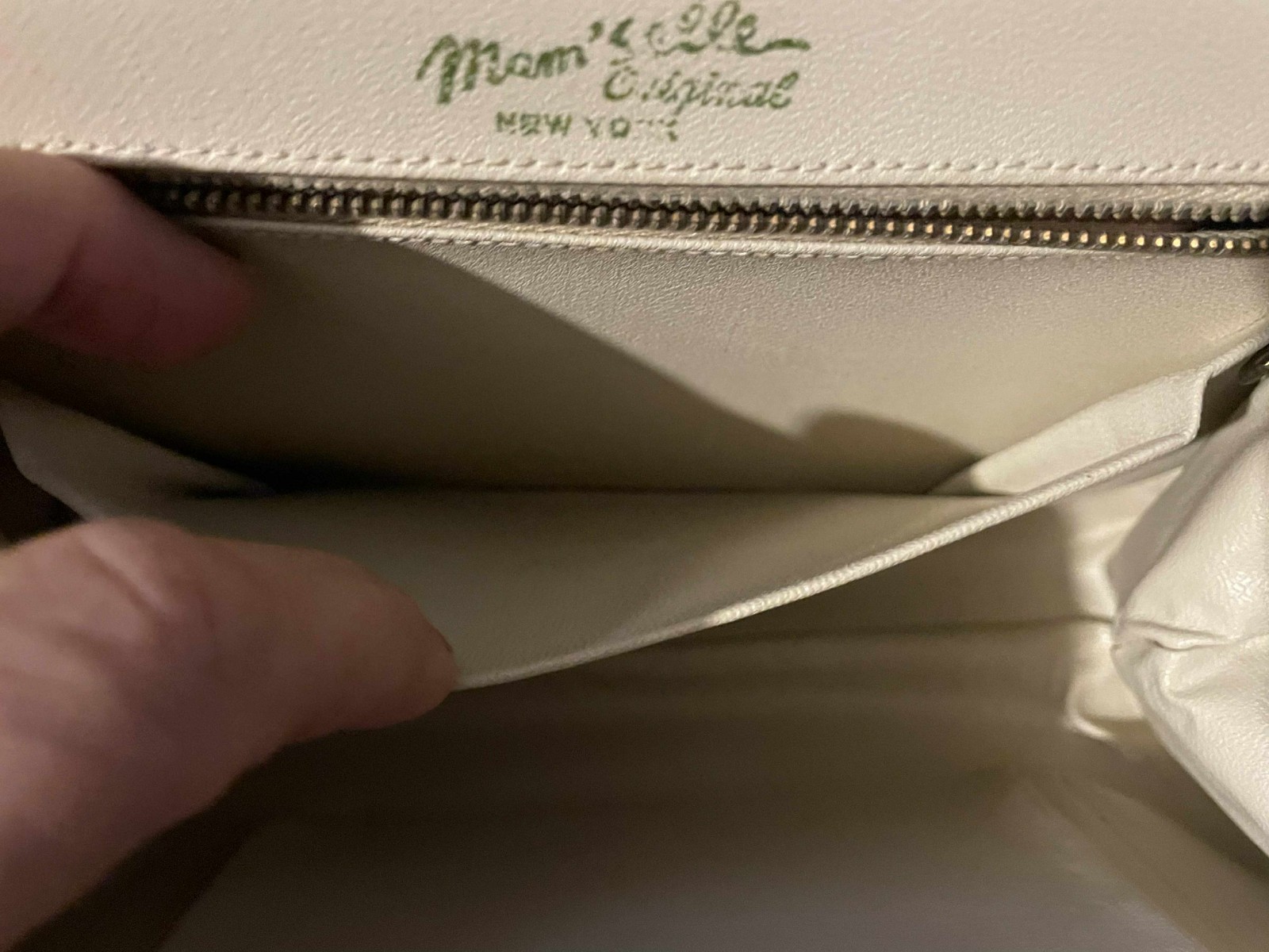 Vintage Mam 'Selle New York MidMod Lizard Textured Leather Tan Clutch Handbag