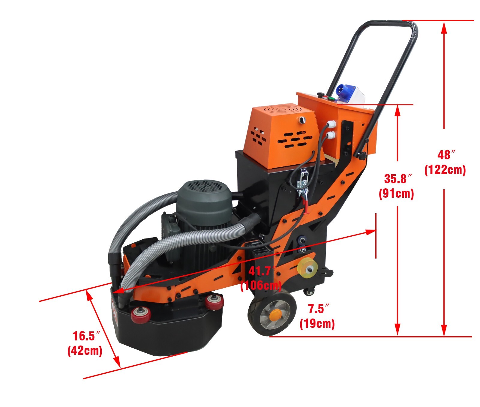 Hand-push Cement Concrete Ground Grinder Polishing Buffer Machine 220V w/6 Discs