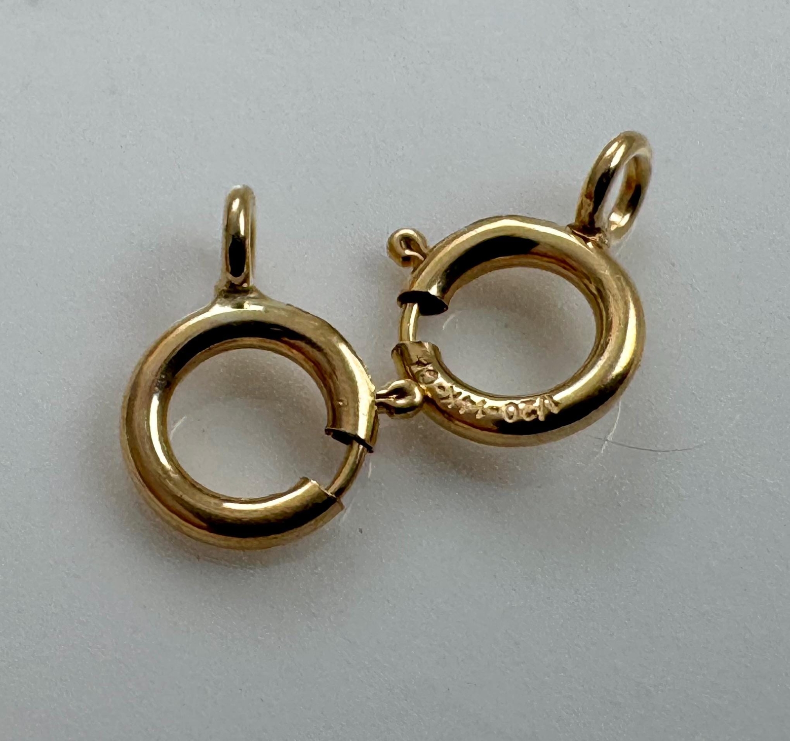 20 pcs- 5mm Spring Ring with Closed Ring Yellow Gold Filled 14K (P2663)