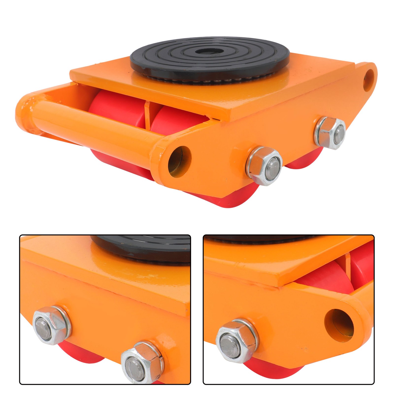 4 Pcs Heavy Duty Machinery Skates Dolly 6T/13200Lbs With Handle 360° Rotation