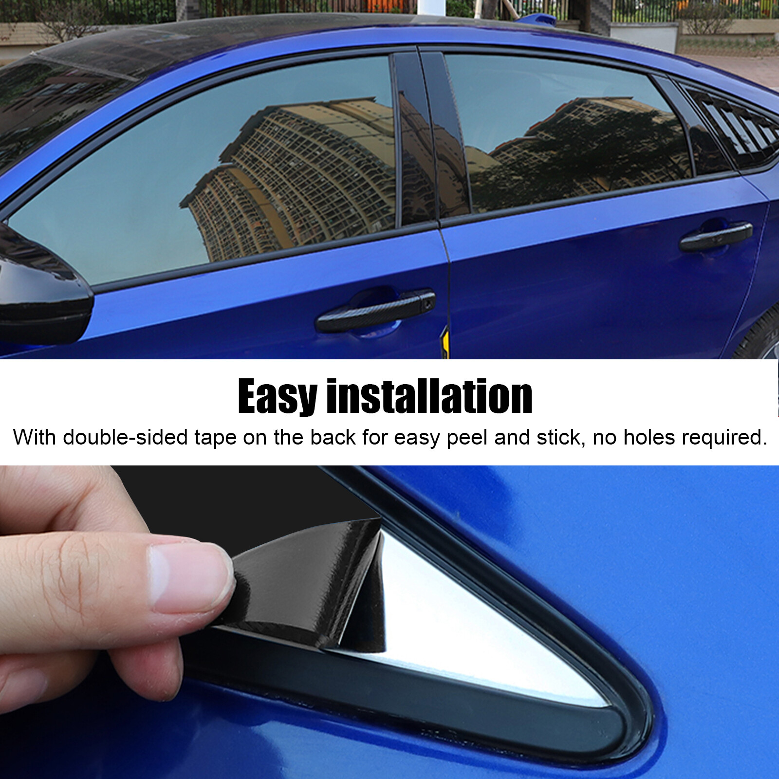 6Pcs Chrome Delete Blackout Window Trims For Honda Accord Sedan 2018-2022 Black