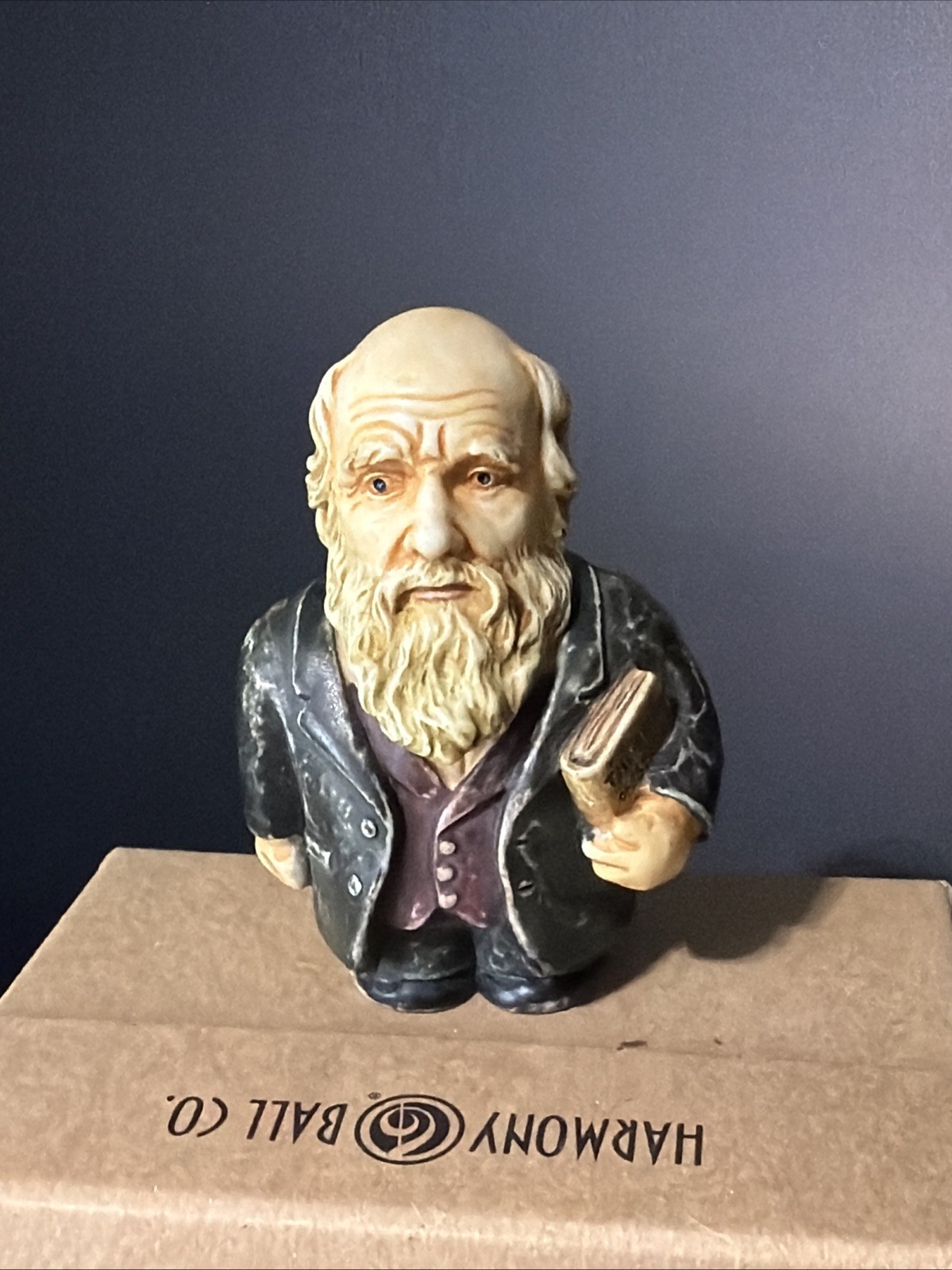 Charles Darwin Pot Belly Harmony Kingdom Retired Figurine w Box Scientist