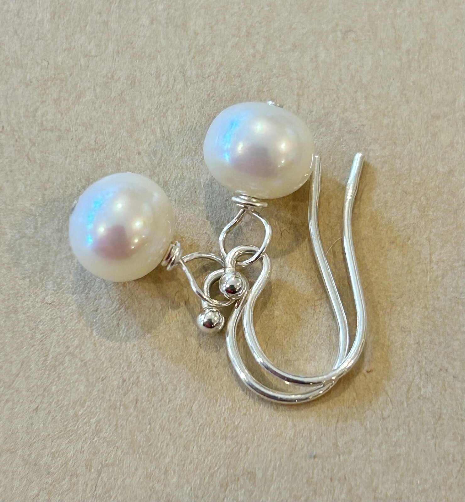 Authentic 8mm Pearl Sterling Silver  Earrings Sundance Treasures Jewelry