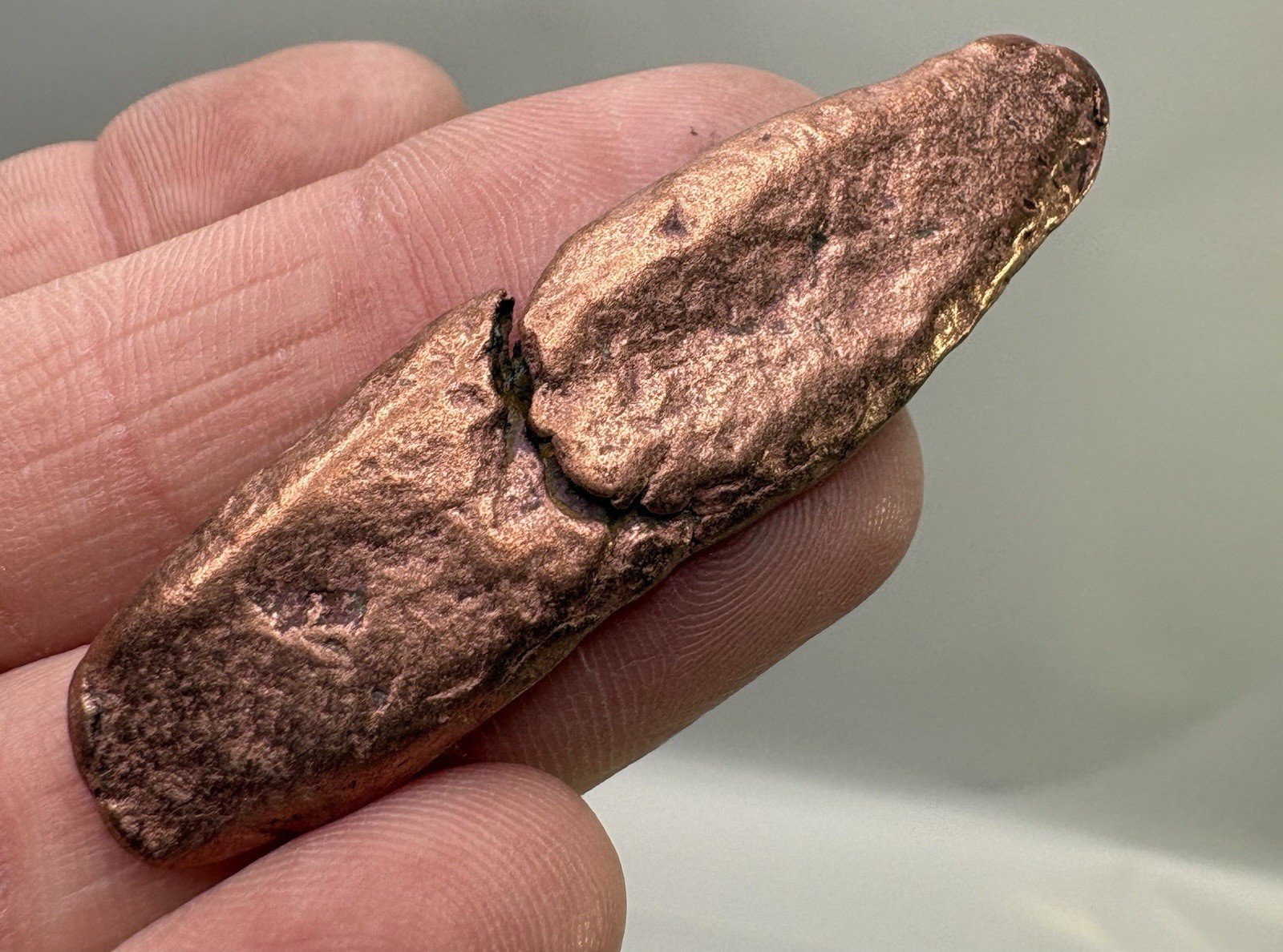 Pure Native Michigan Solid Copper Nugget Specimen Keweenaw Peninsula Mineral