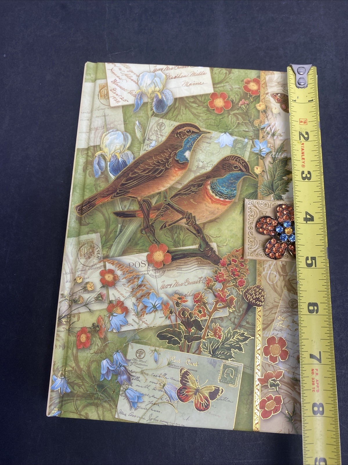 Punch Studio Boutique Brooch Journal Bluethroat Bird & Postcards Diary Notebook