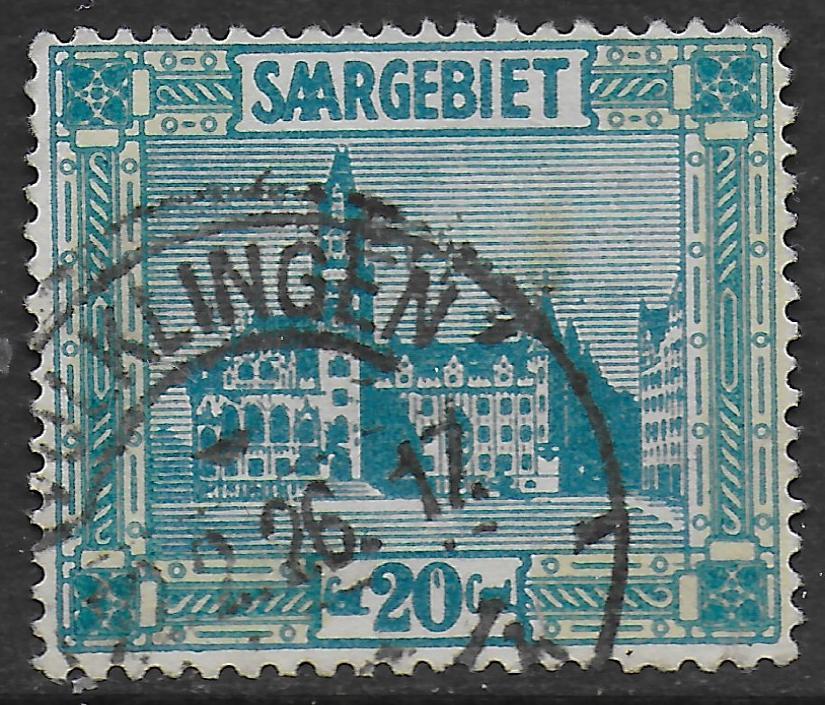 Saar stamps 1923 MI 99I ERROR CANC VF
