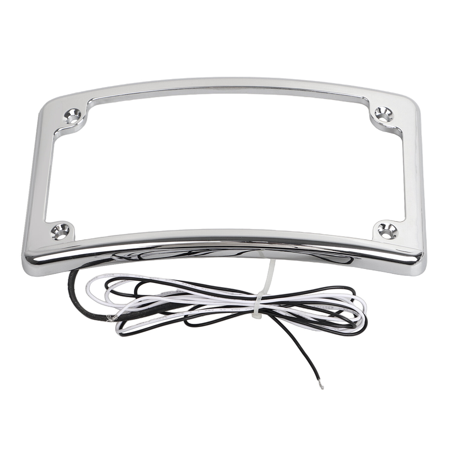 Curved License Plate Frame with LED Light For Harley Electra Road Street Glide