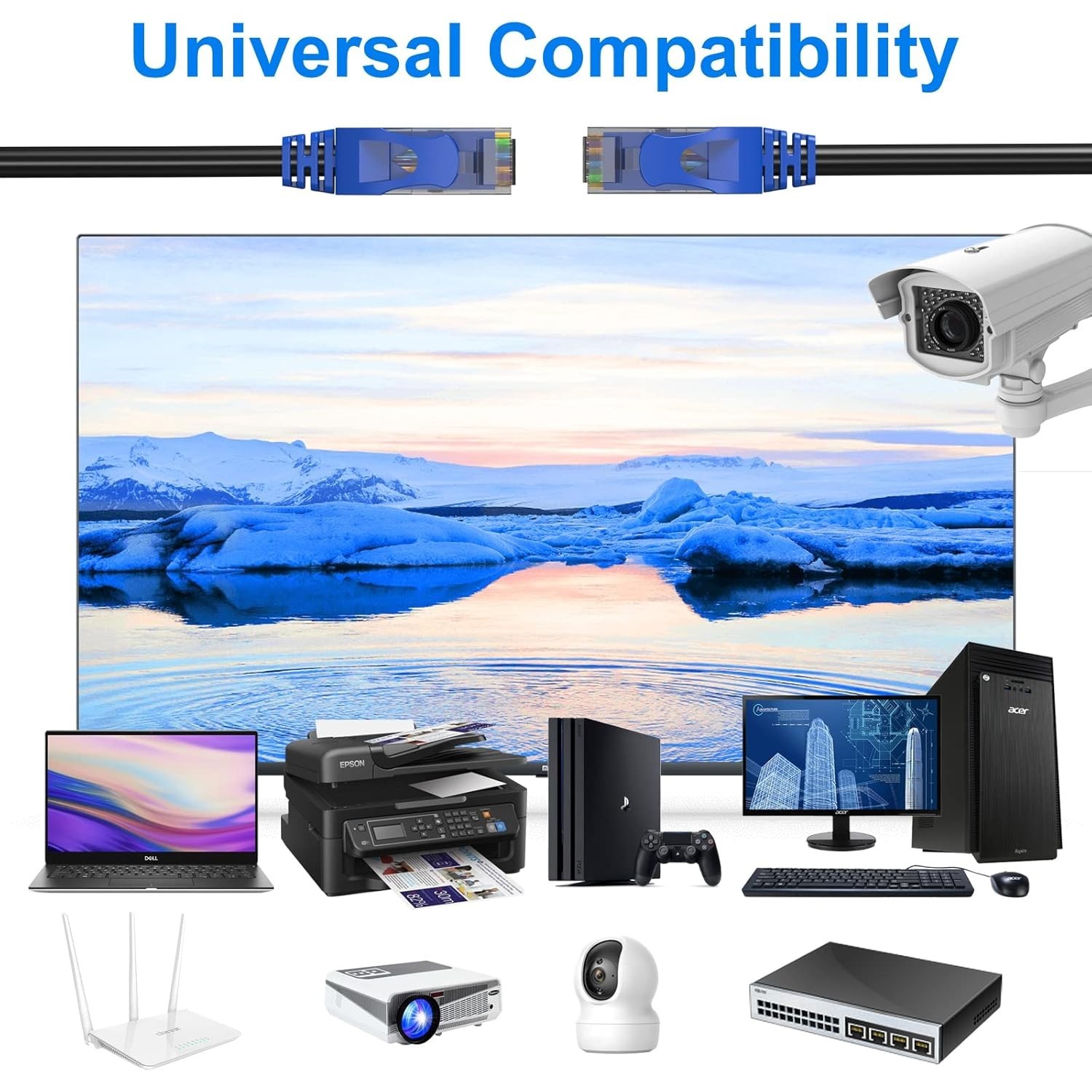 150FT Cat6 Outdoor Ethernet Cable, In-Ground, Heavy Duty Direct Burial, 24AWG...