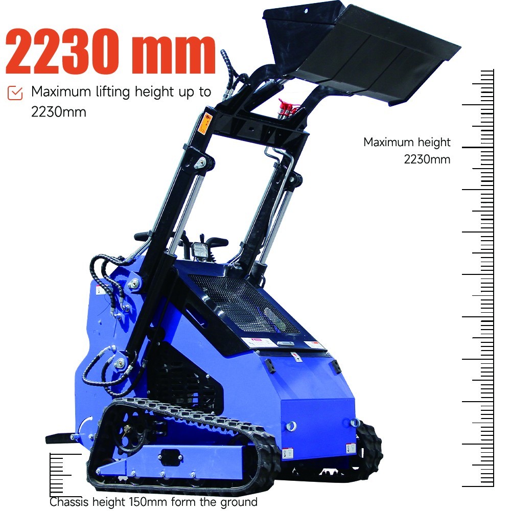 Mini Skid Steer 22HP Twin Cylinder Tracked Loader Rotarydri
