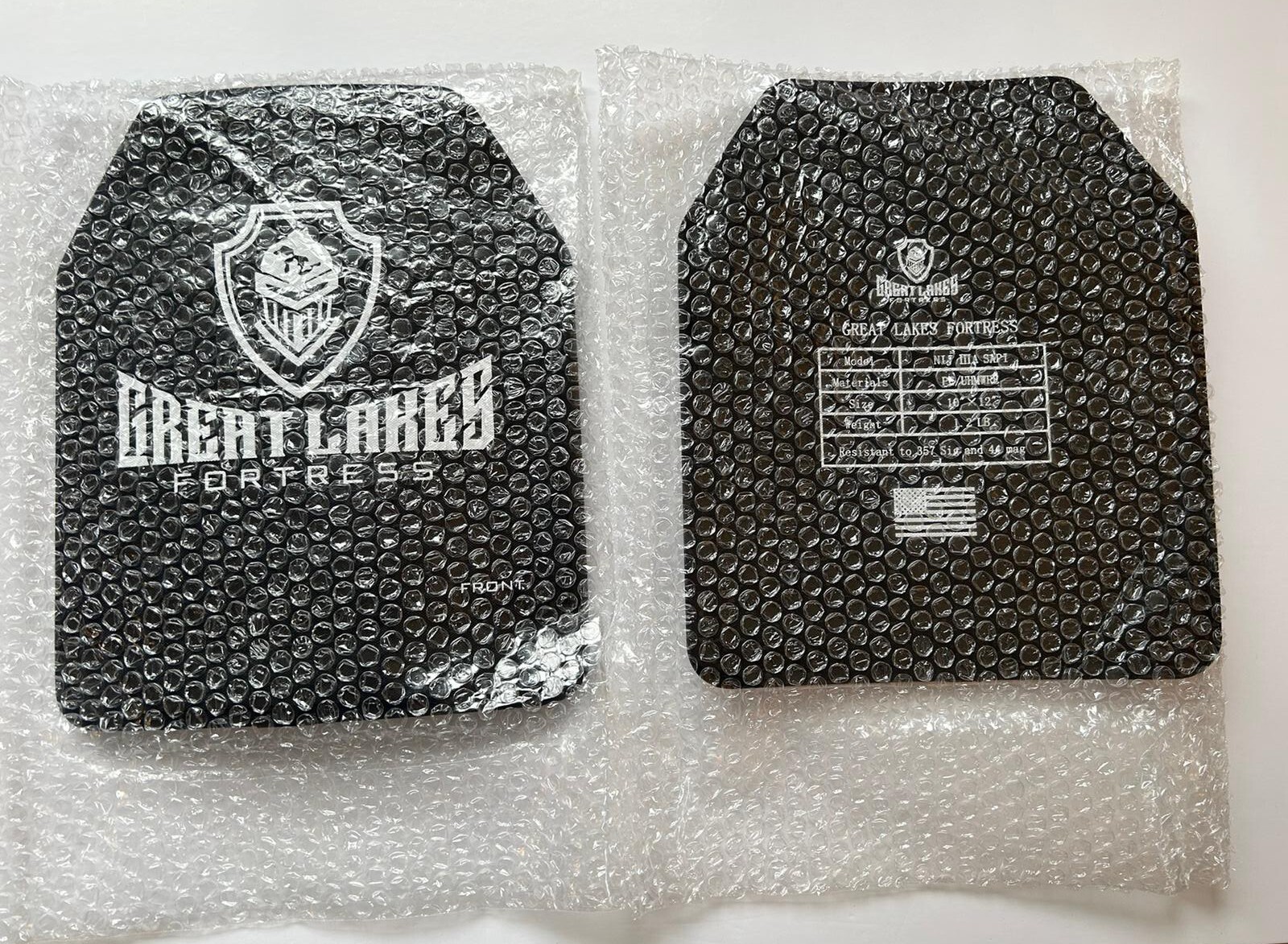 NIJ Level 3a UHMWPE Hard Armor Plates 10"x 12" Bulletproof Set of 2, 1 lb Only