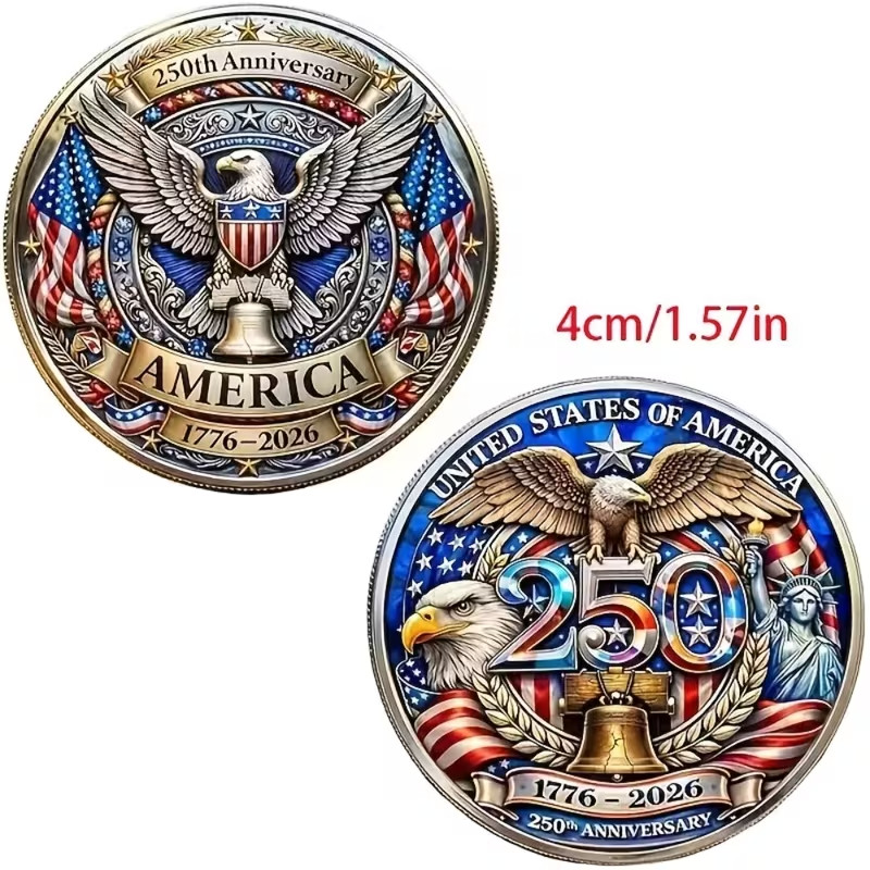 American 250th Anniversary Commemorative Challenger coins, 1776-2026 Collectible