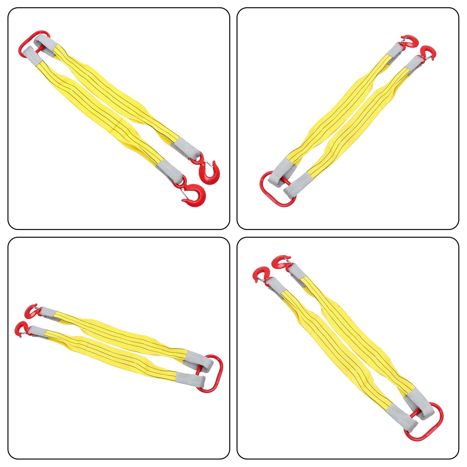 Lifting Slings Straps With Hooks 3.3Feet Two Leg Bridle Web Sling 4409 lbs