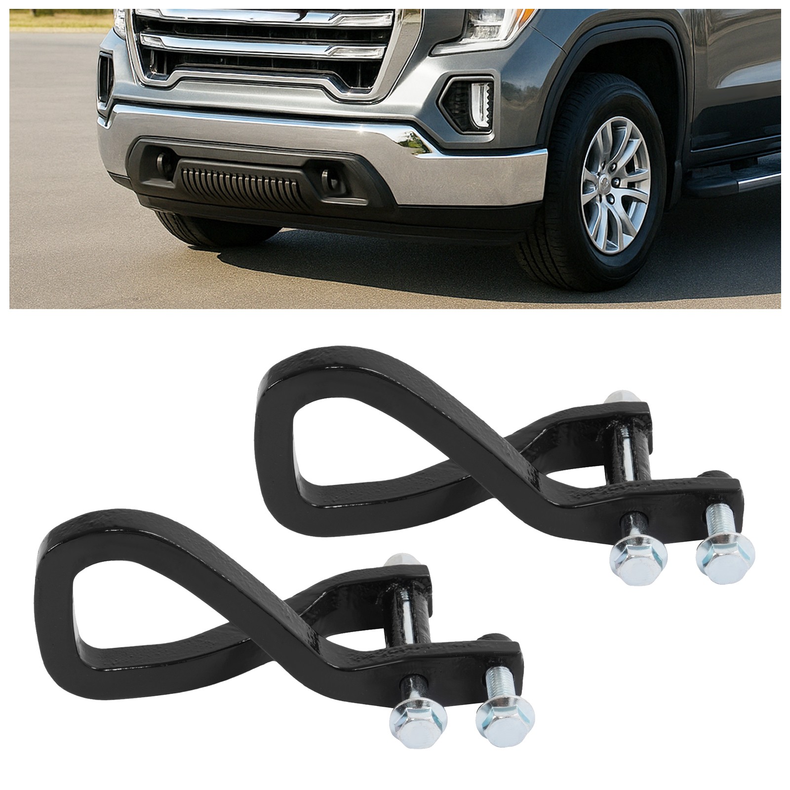 New Front Tow Recovery Hooks w/ Bolts For GMC Sierra 1500 2019-2026 #84195907