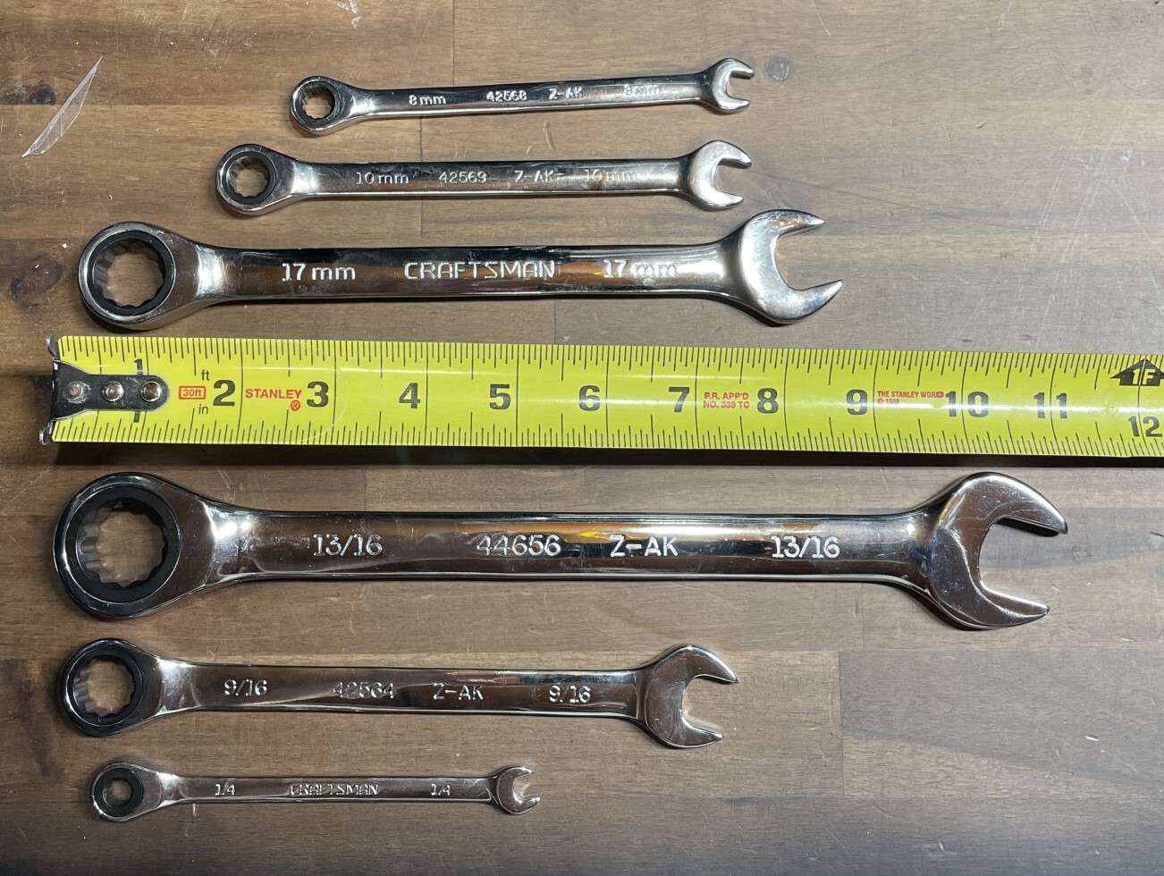 New Craftsman Ratcheting Combination Wrench Any Size Metric / SAE/Inch Polished