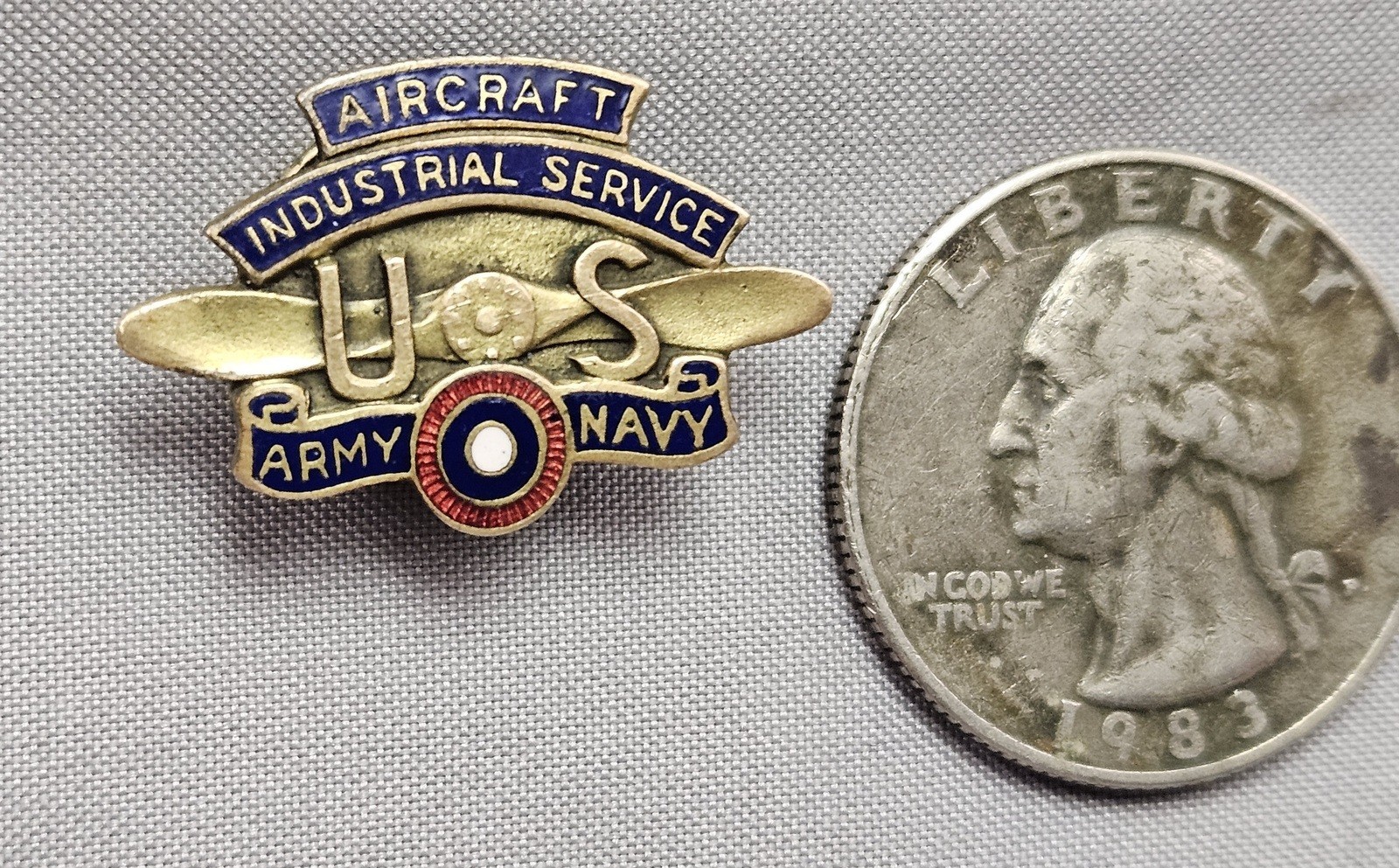 WWI Aircraft Industrial Service Army Navy Pin ~ Whitehead & Hoag