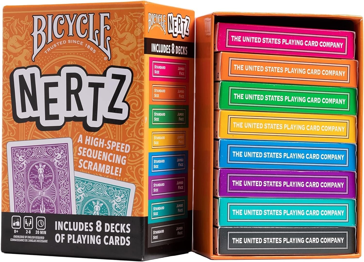 Bicycle Nertz Playing Card Game, Multiplayer Solitaire (Up to 8 Players)