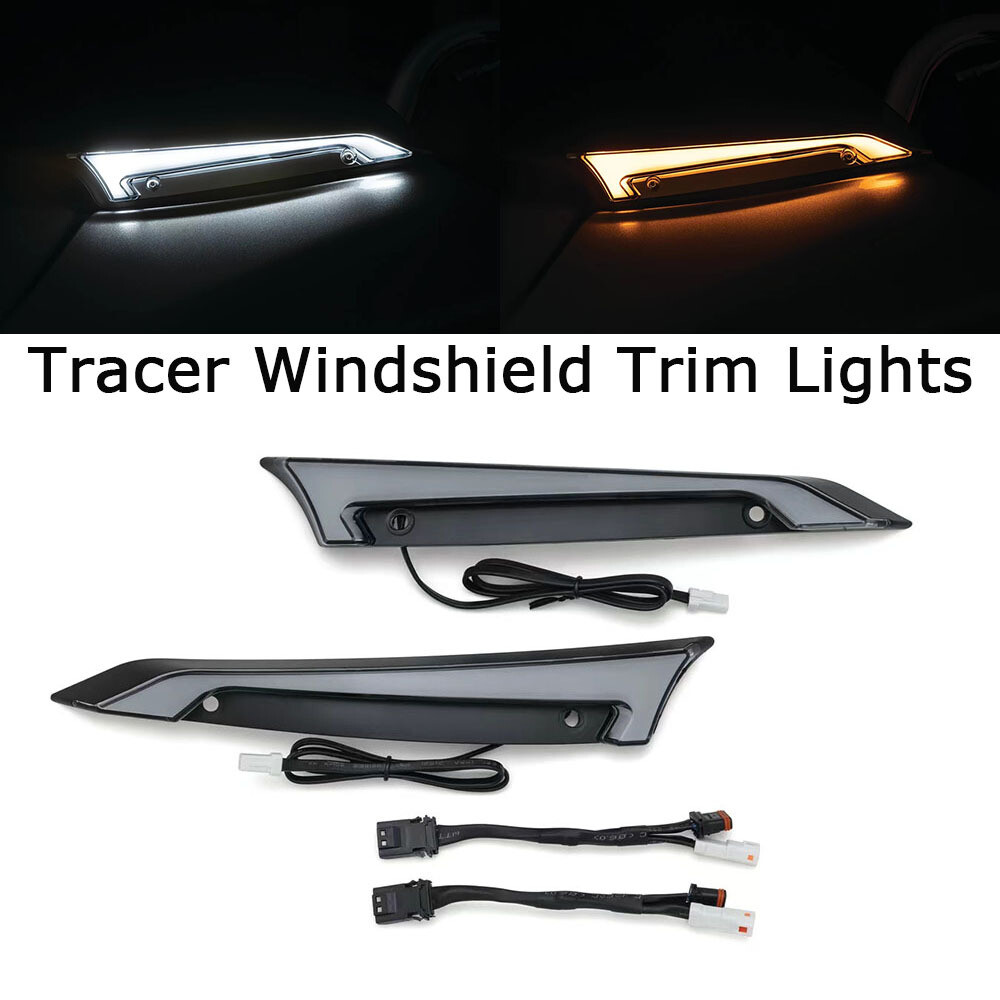 Kuryakyn Tracer LED Black Windshield Trim Lights For 2015-2023 Harley Road Glide