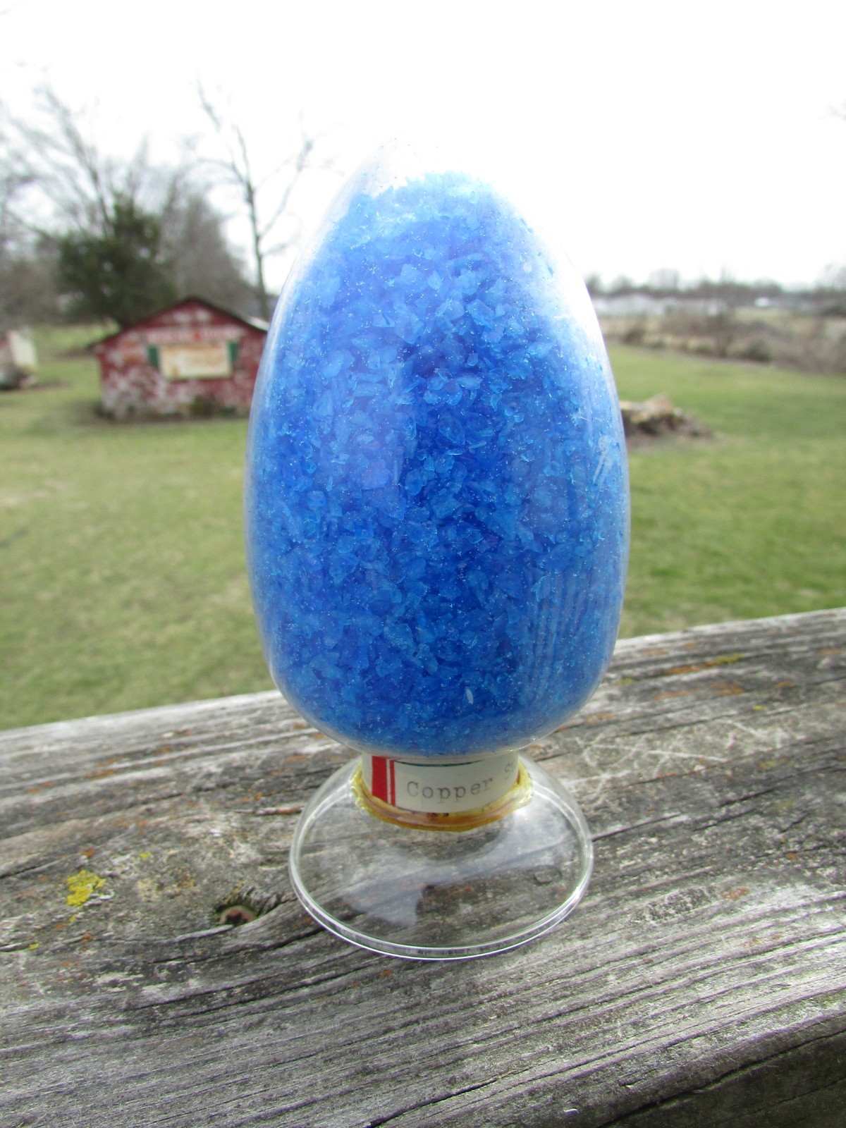 COPPER SULPHATE Show Bottle DISPLAY Dome LABORATORY APOTHECARY SCIENCE Chemical