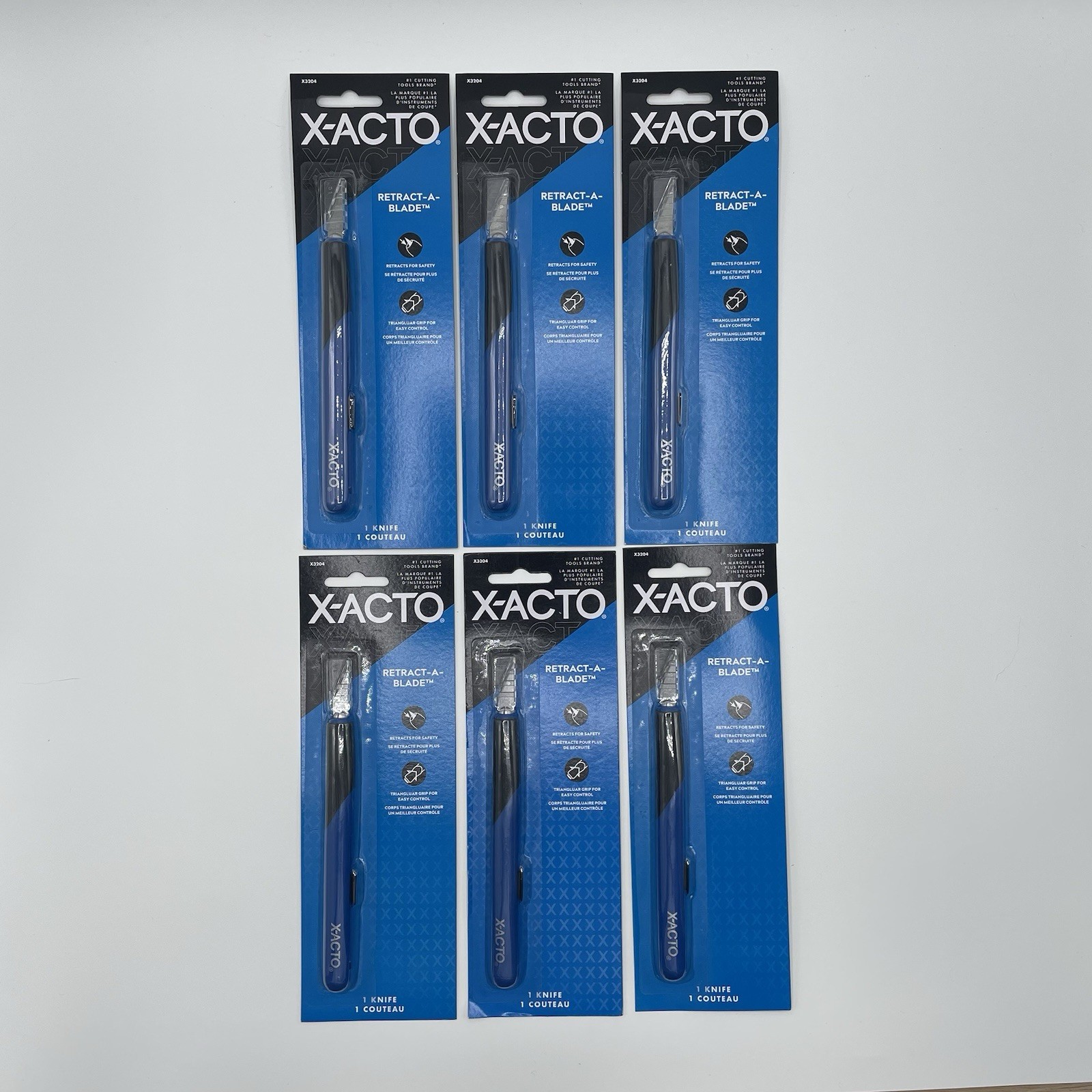 X-ACTO Retract-A-Blade Cutting Knife X3204 Utility Cutter, Craft Knife, BOX OF 6