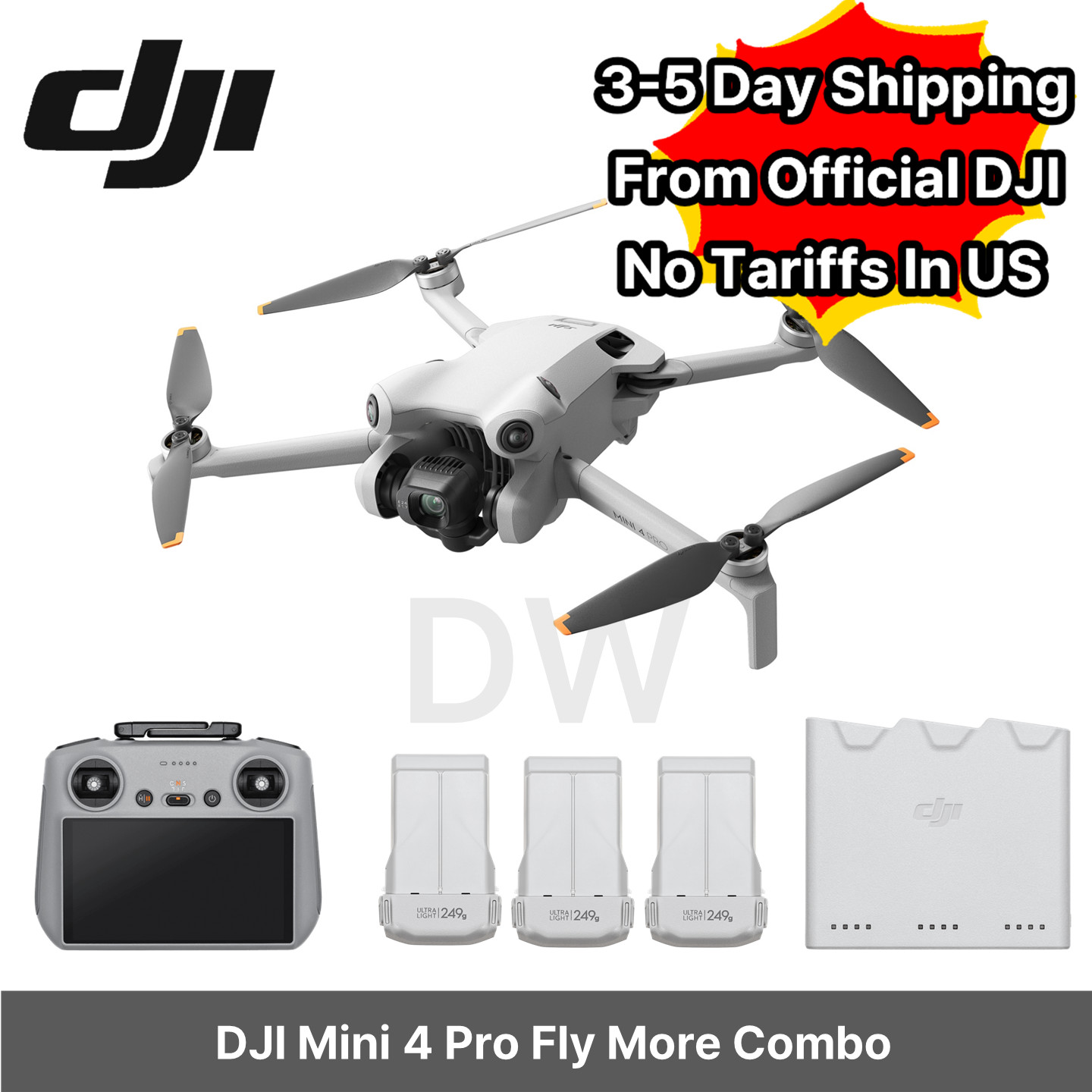 [NEW] DJI Mini 4 Pro Fly More Combo Drone(DJI RC2+3Batteries) -No Tariffs In US