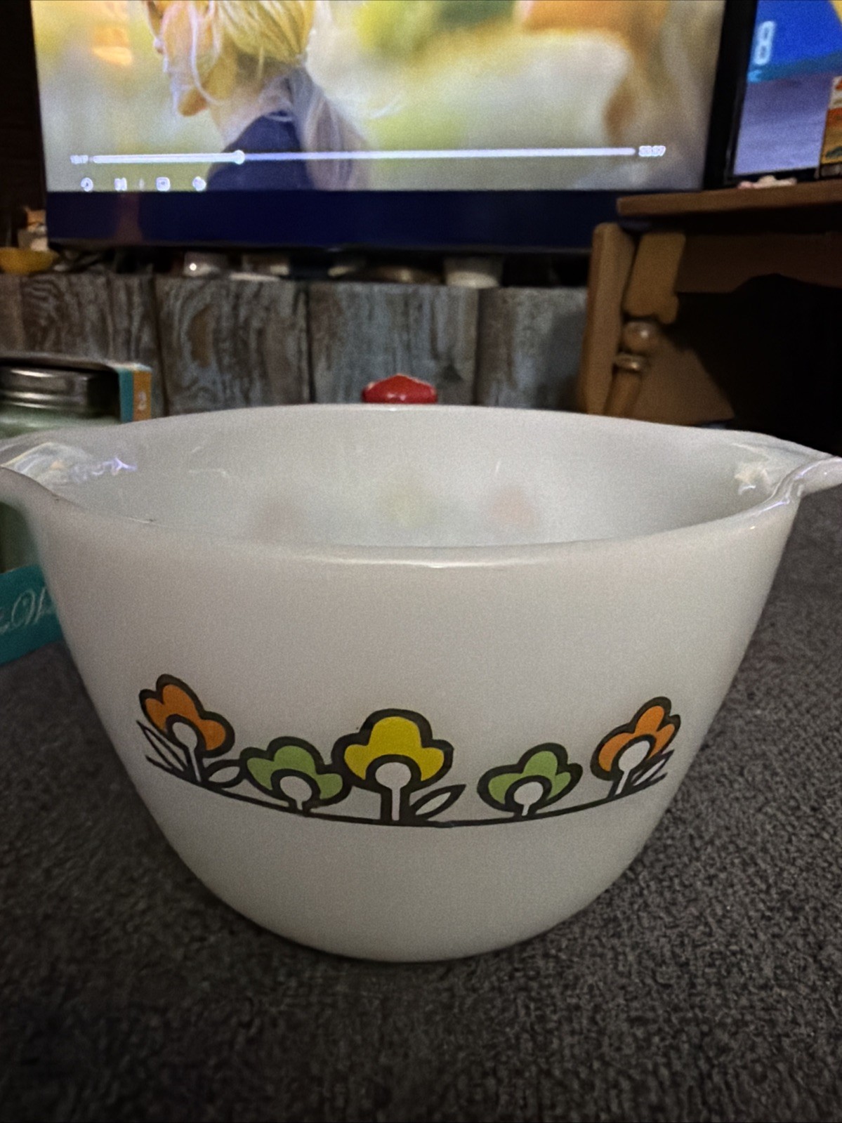 VINTAGE JADEITE HONEYCOMB MIXING BOWL 9”, Fire King Bowl, Butter Dish, Jade S&P