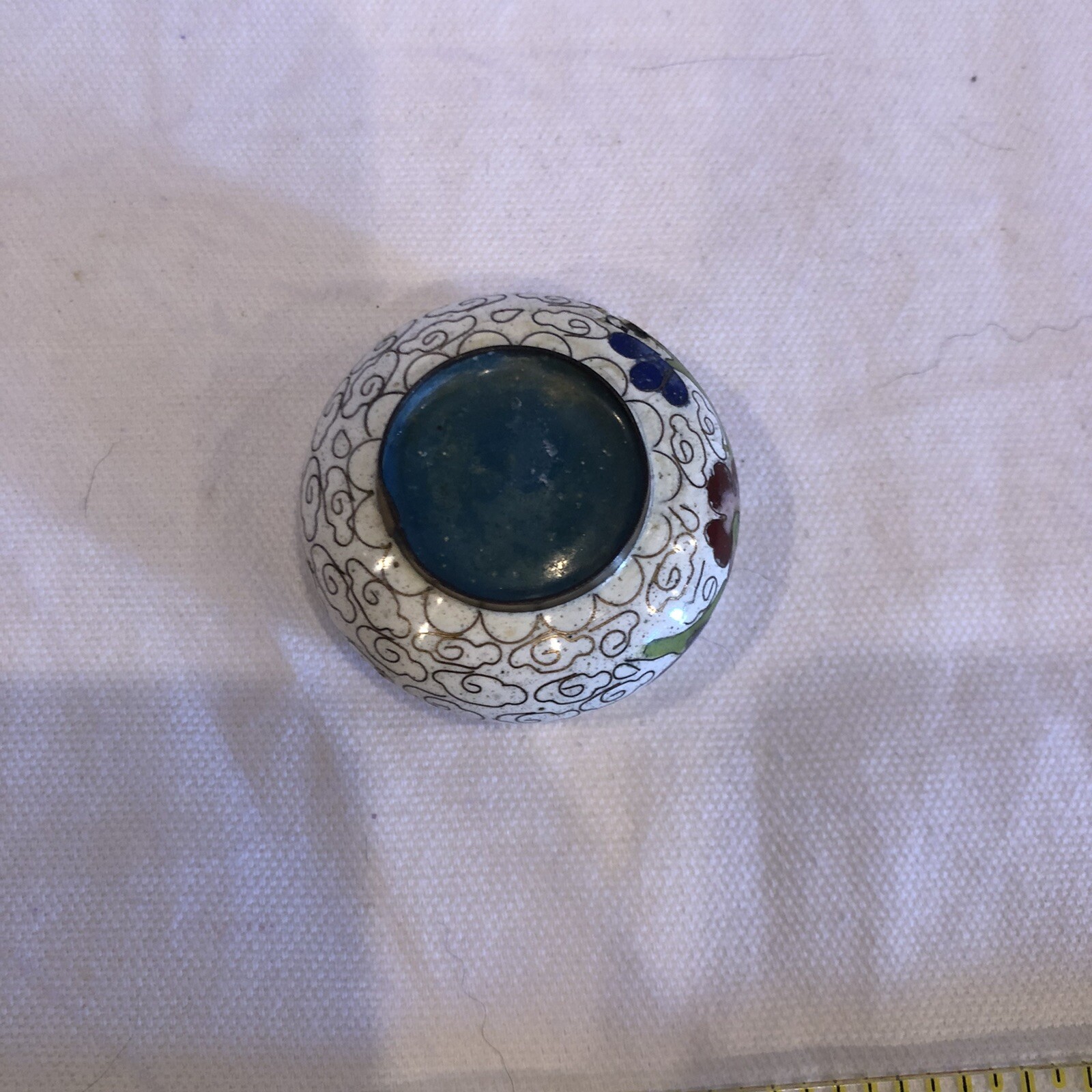 Antique Chinese Minature Cloisonne Floral Decor Incense Burner Hand Painted