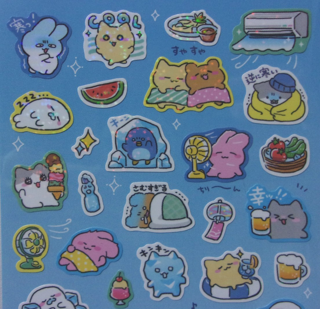 GAIA Extreme Heat Life Rabbit Cat Sticker Sheet Made in Japan