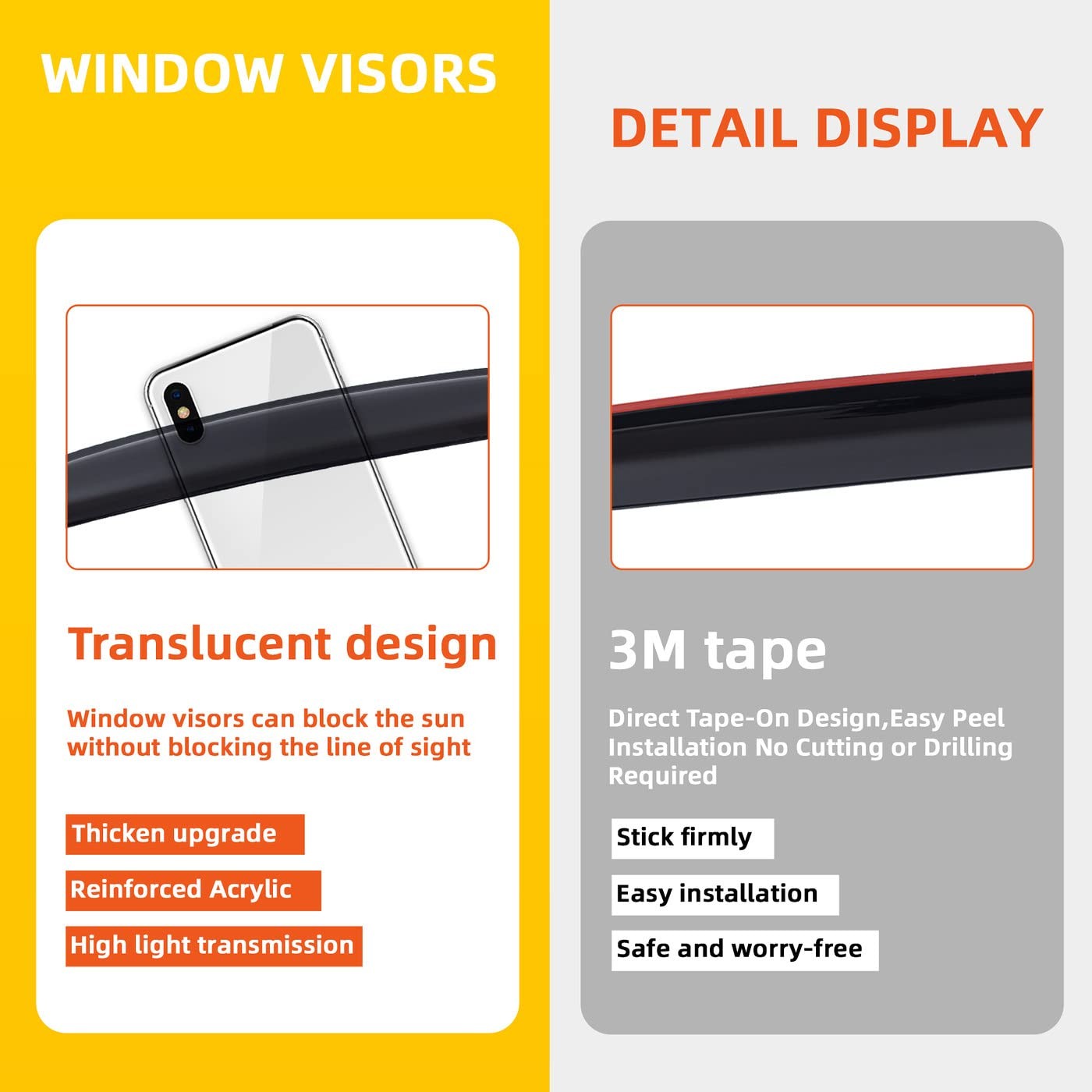 Rain Guards Compatible with 1998-2011 Ford Crown Victoria, 1992-2011 Mercury