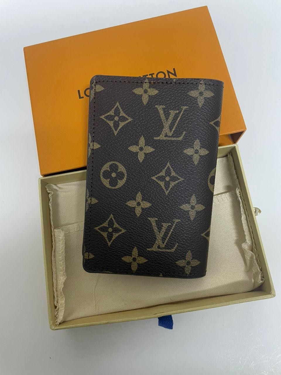 LV Louis Vuitton Pocket Organizer Monogram Eclipse Brown