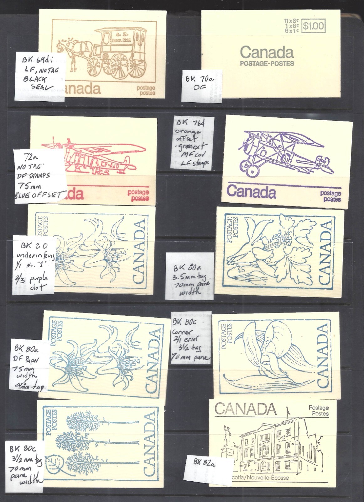 CANADA SELECTION OF 10 DIFFERENT MINT NH BOOKLETS BS31613