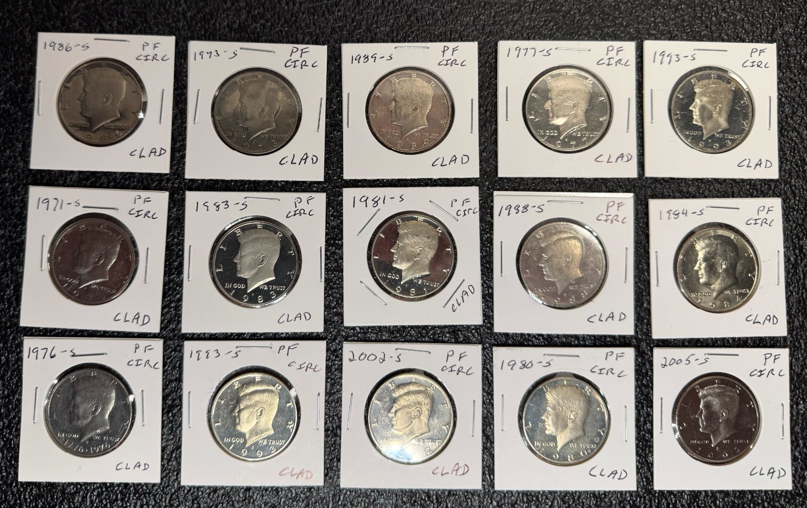 10 Kennedy Half Dollar Proof Lot S Mint Mixed Dates Clad Album Fillers