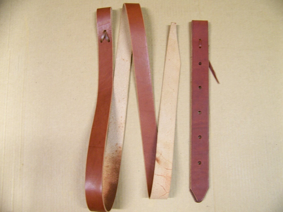 Leather Saddle Front Cinch Strap Set Leather Saddle Latigo Tie & Off Billet Set