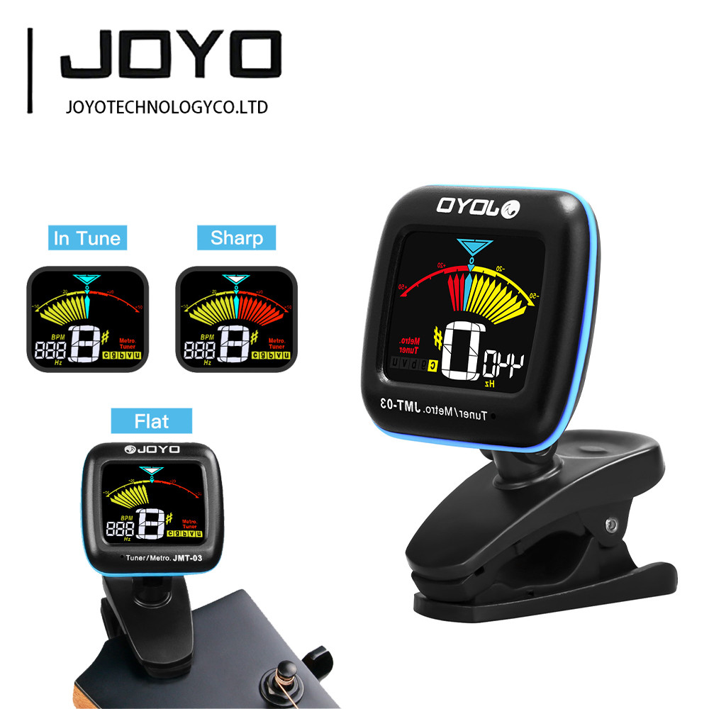 JOYO Guitar Tuner Digital Clip-On Electronic Tuner Metronome with Color Display