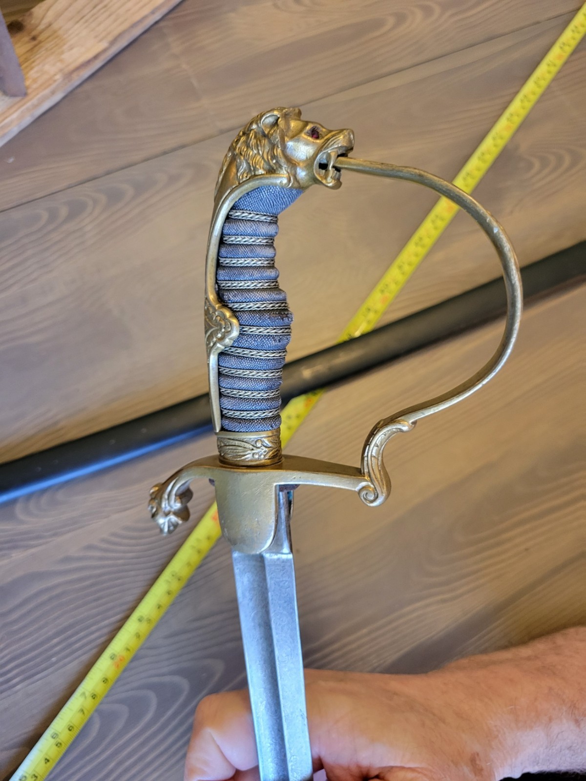 Antique WWI German/Prussian Triple-Etched Lion's Head Officer's Sword