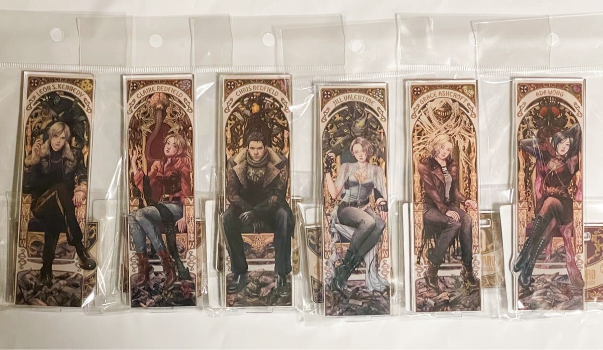 Resident Evil 30th Anniversary Art Nouveau Acrylic Stand Bookmark Complete Set