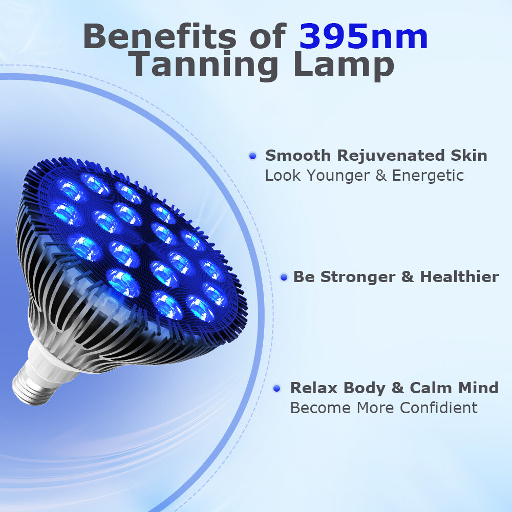UV Tanning Lamp Sunbed Solarium Light Body Facial Tanning Bronze Skin Color