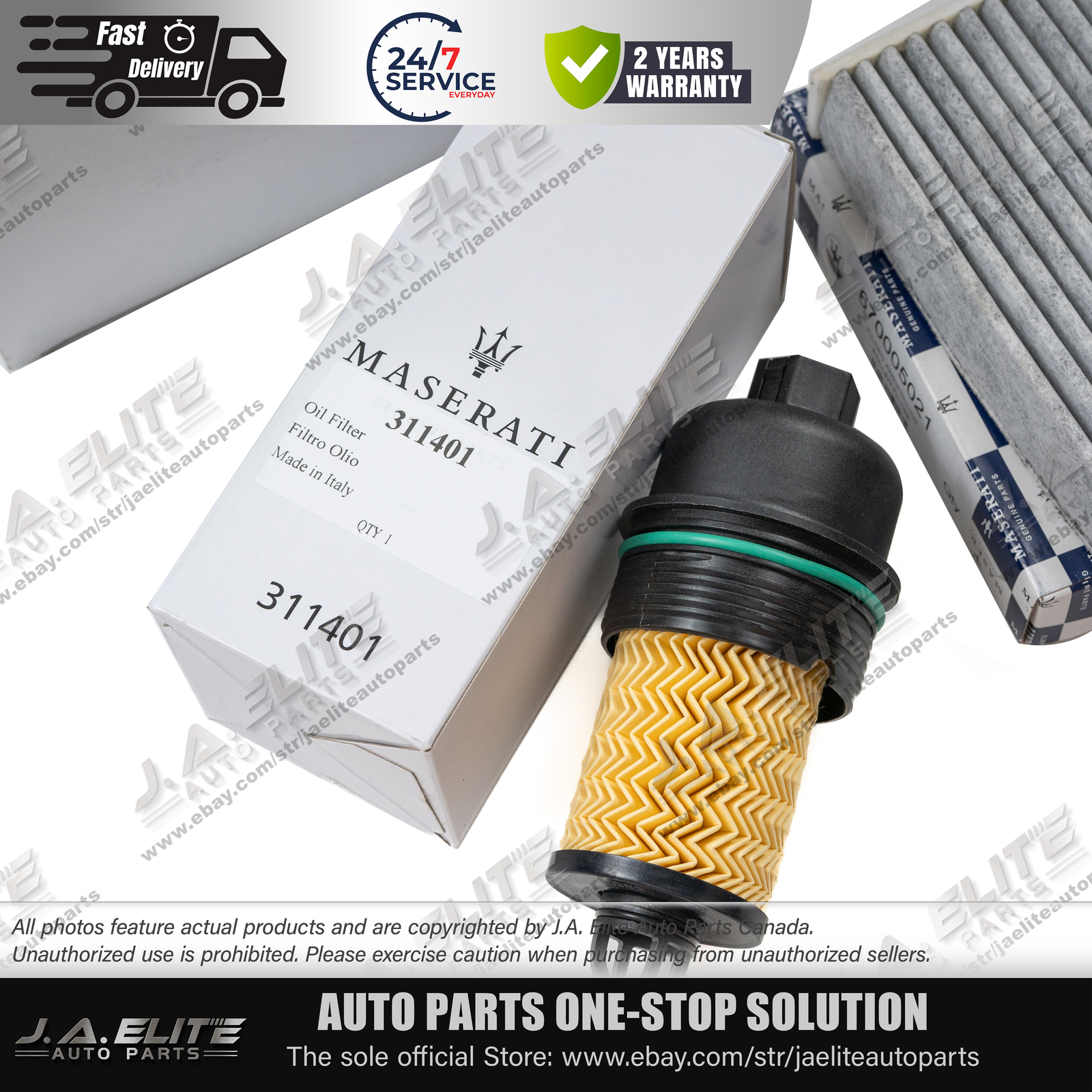 Genuine Oil & Air & AC Filters for Maserati V6 Gas Ghibli Quattroporte & Levante