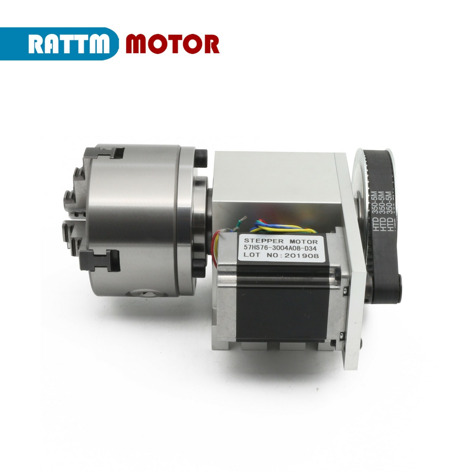 K12-100mm CNC A 4th Axis 4 Jaw Chuck Rotation A-axis (Ratio 6:1) + Tailstock「US」