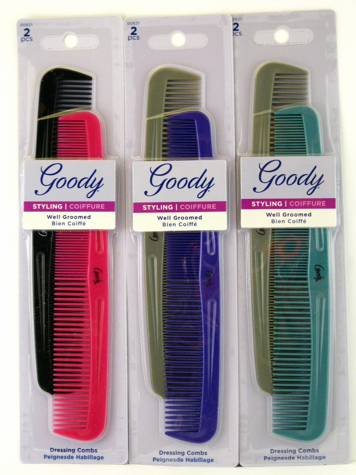 GOODY 7" STYLING HAIR COMBS - 2 PCS. (00621)