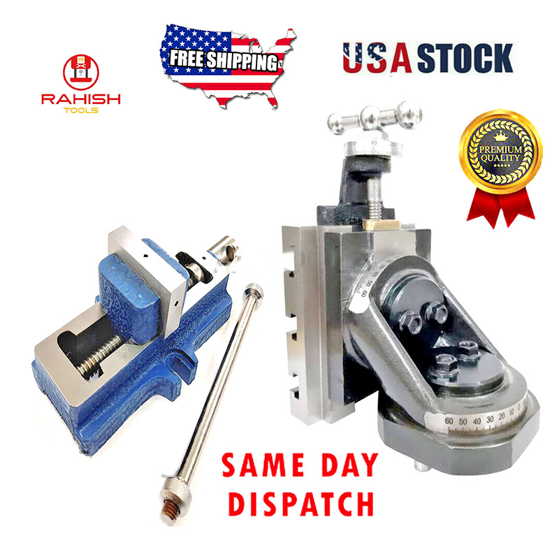 Lathe Vertical Milling Slide Swivel Base 4" X 5" With Self Centering Vice2"  USA