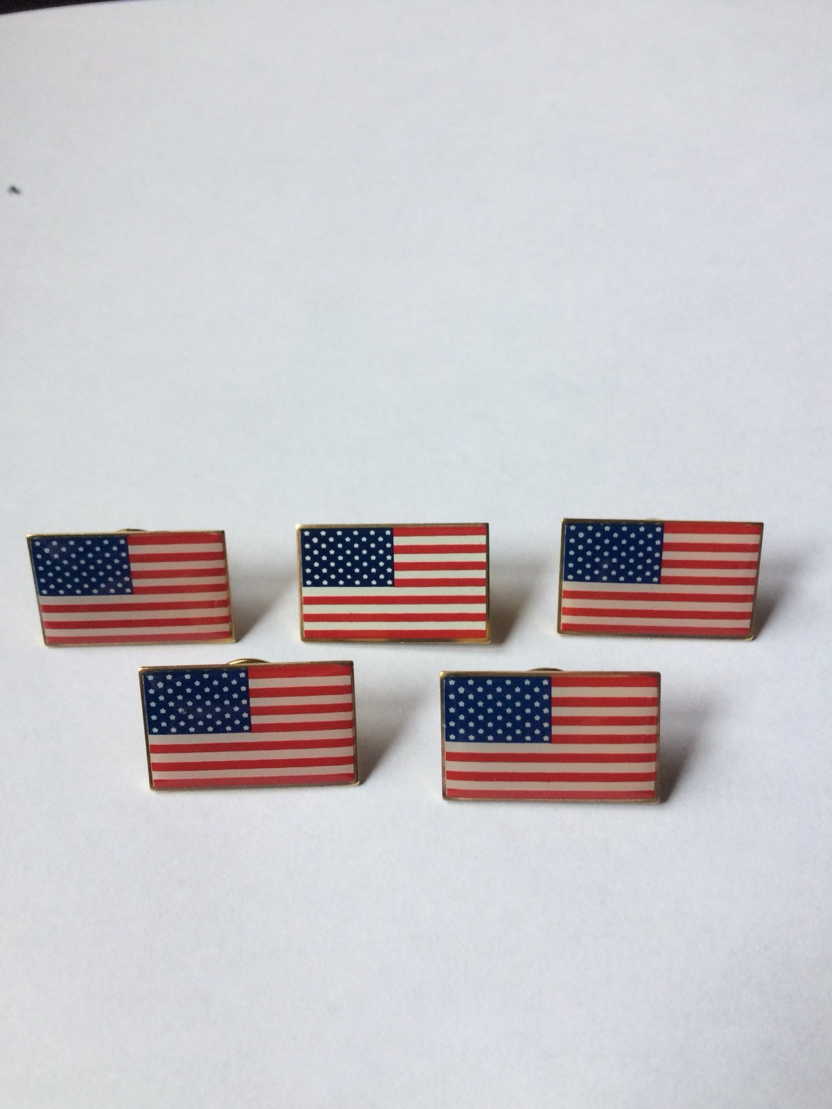 American Flag Lapel Pin Lot of 5 Made in USA Hat Tie Tack