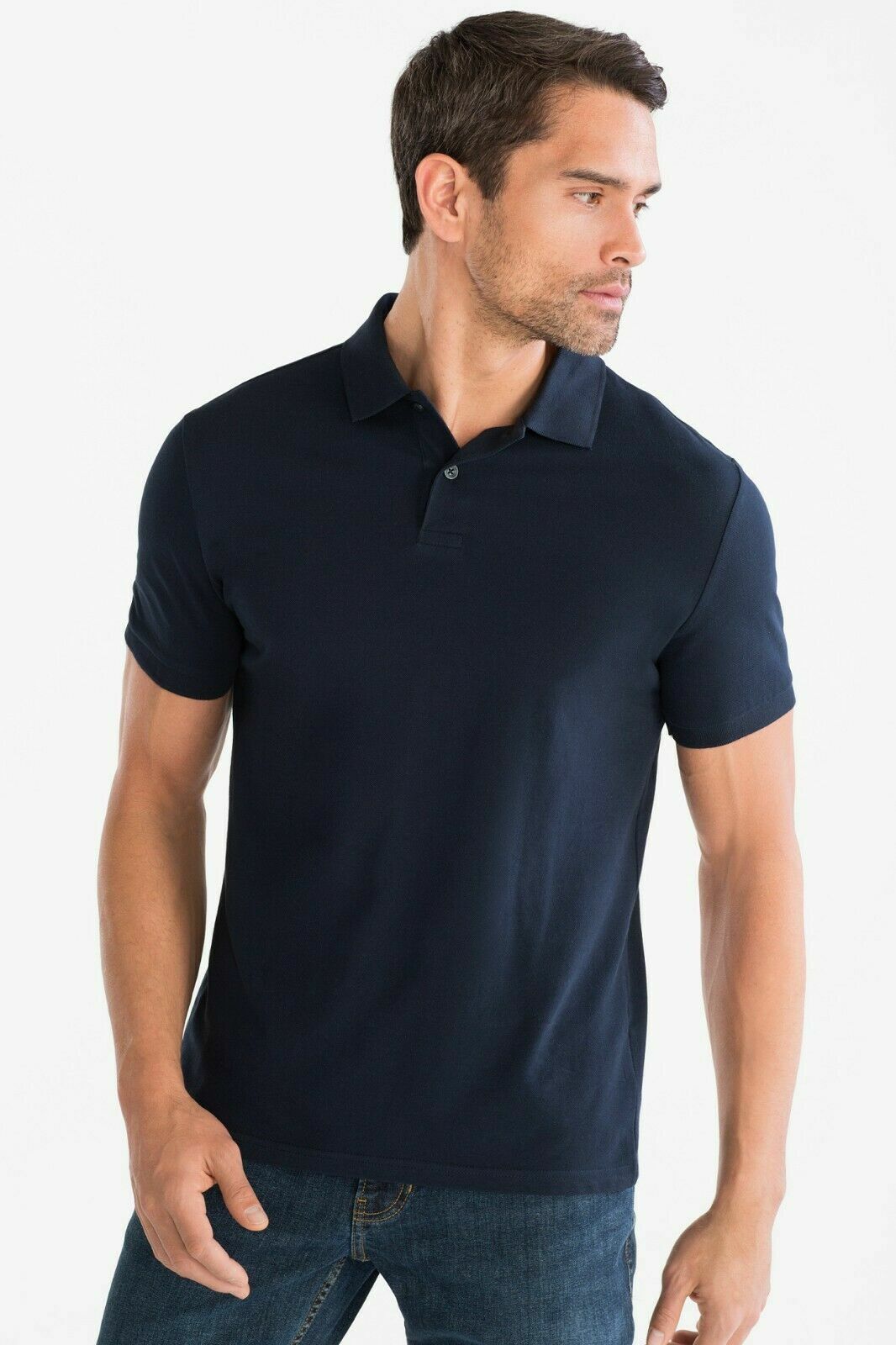 Men Plain Polo Shirt Golf Sports Cotton Short Sleeve Tee