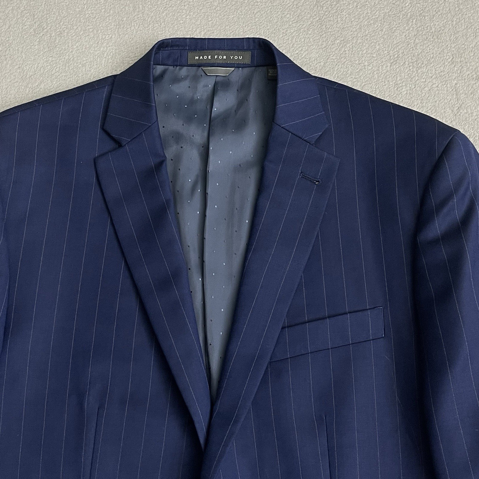 INDOCHINO Yaletown Mens Blazer Sport Coat Jacket Wool 52 Navy Stripe NWT