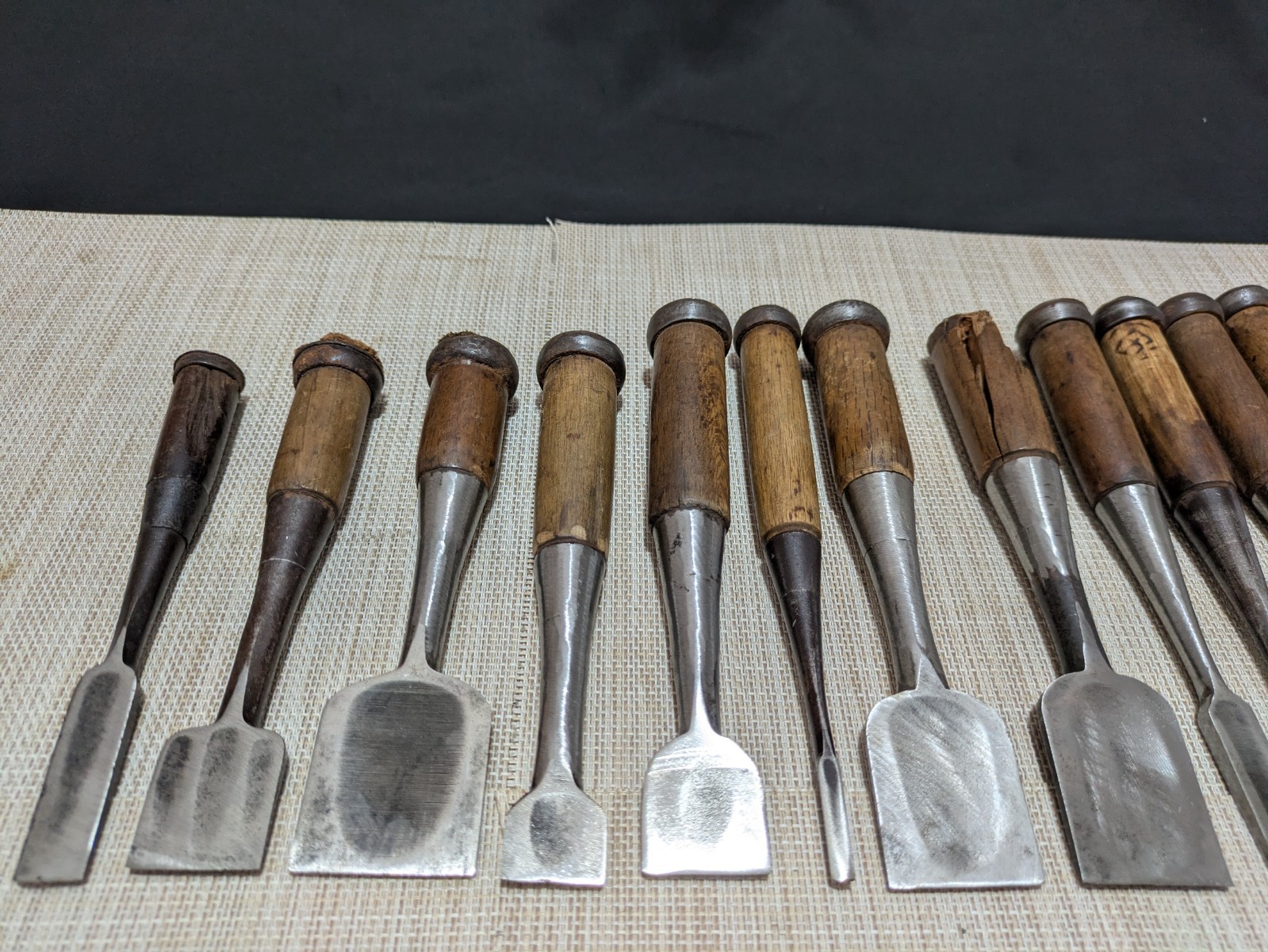 Japanese Chisel Nomi Carpenter Tool Set of 44 Hand Tool wood working R3376