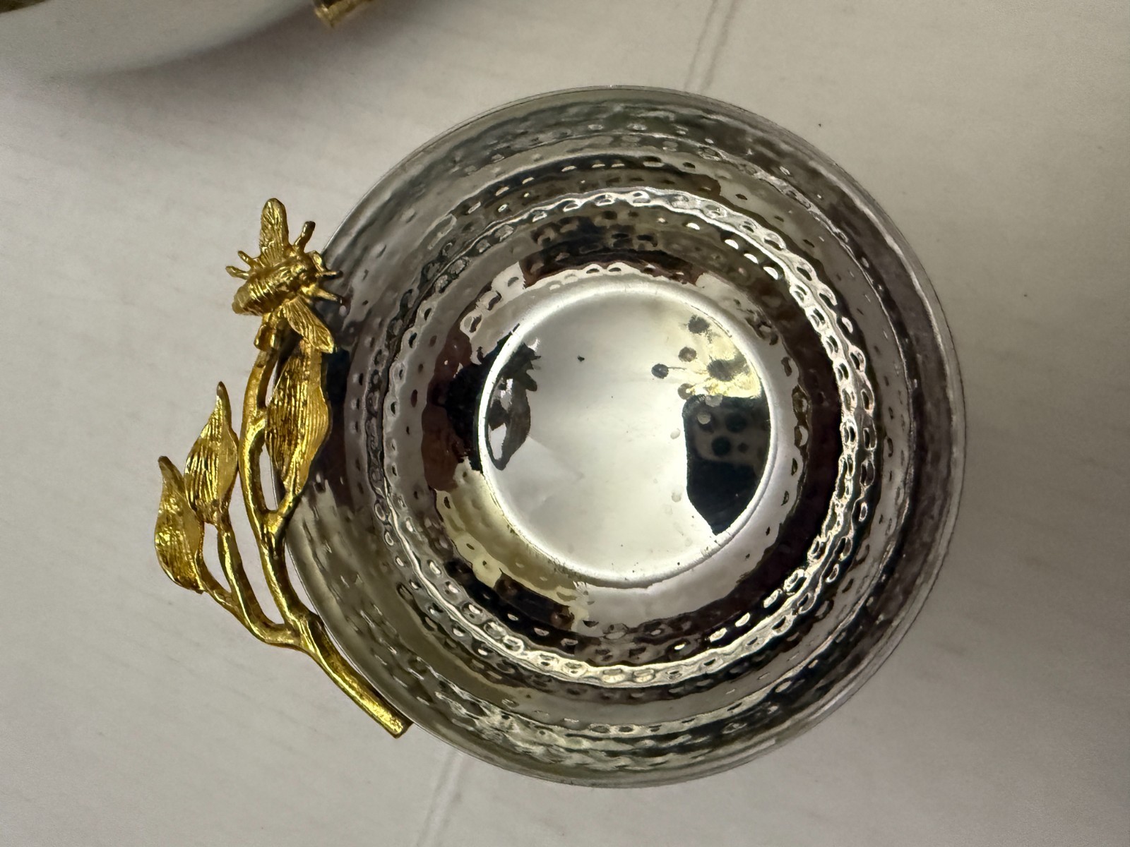 Elegance Golden Bee Hammered Stainless Steel 3 Piece Serving Bowls