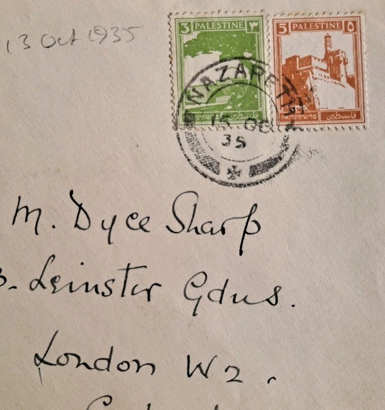 Palestine 1935 Nazareth London W2 SM Dyce Sharp Cover C6