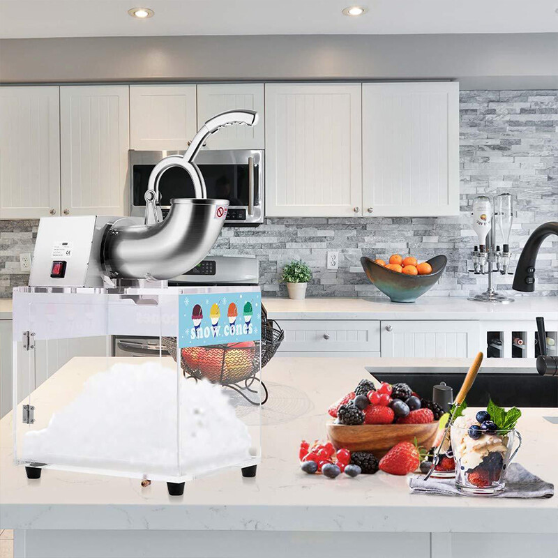 Electric Dual Blades Commercial Ice Crusher Shaver 440lbs/hr Snow Cone Maker