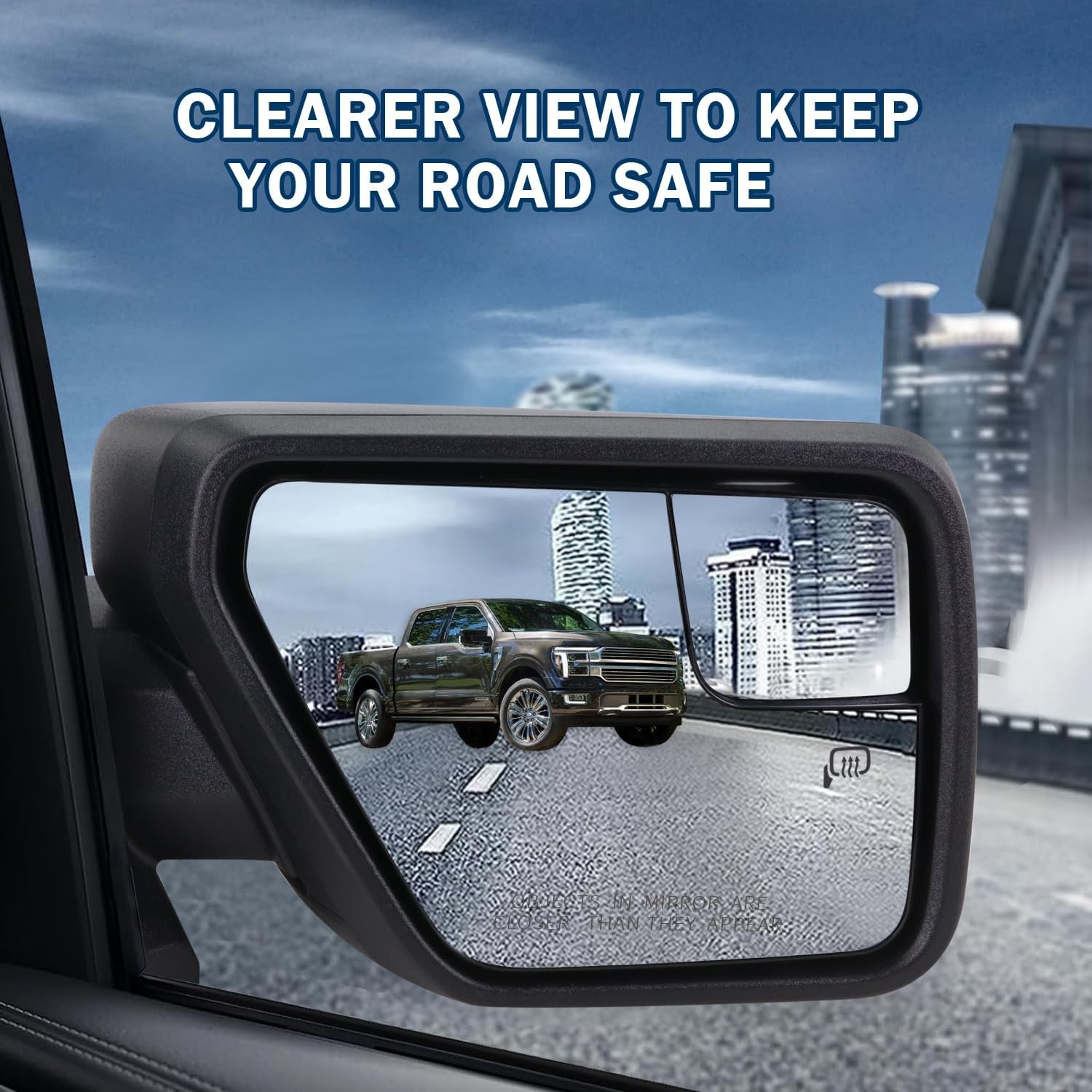 Right Passenger Side Door Mirror Compatible with 2021 2022 2023 2024 2025 Ford F