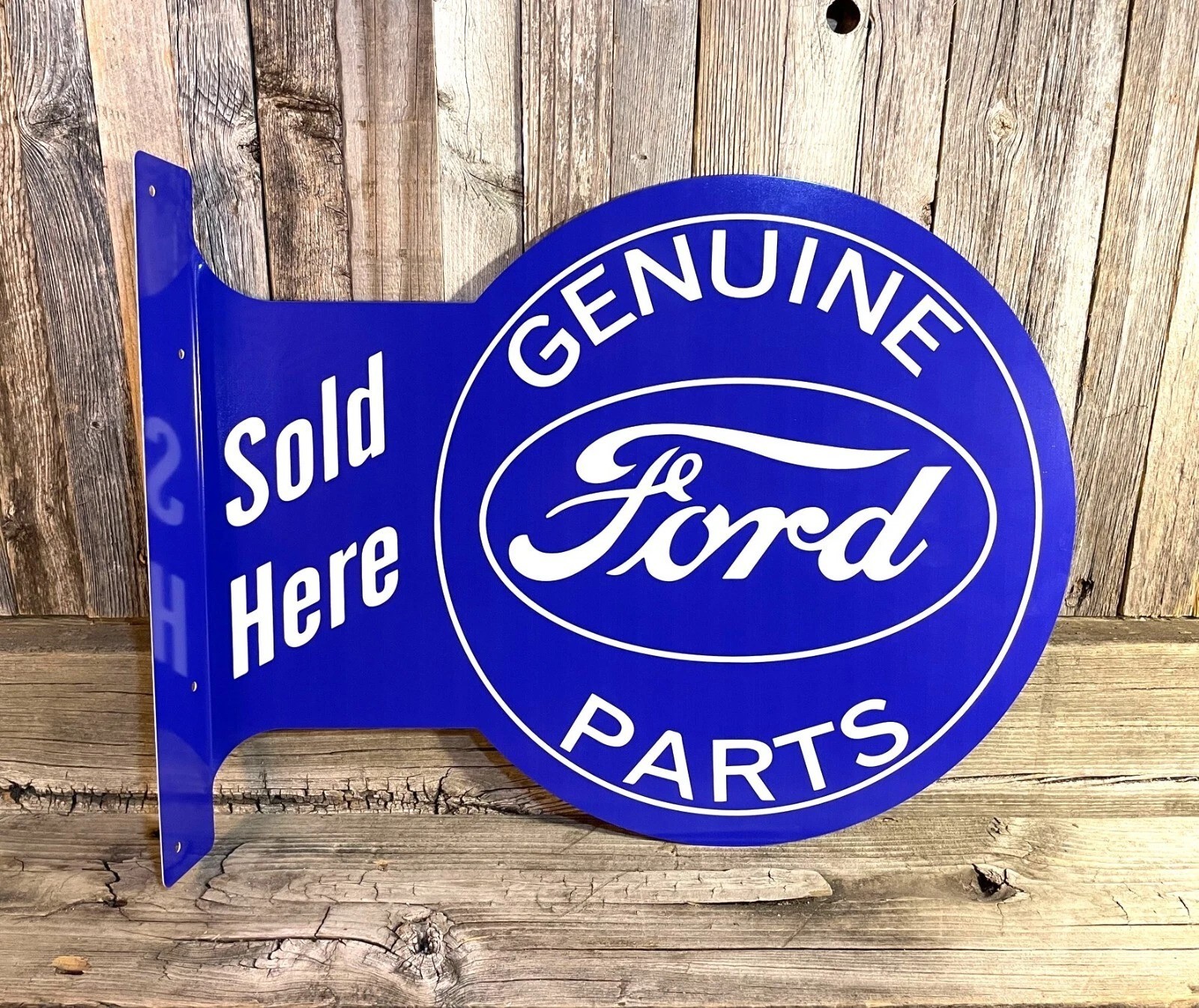 Ford Genuine Parts Metal Flange Sign – Garage Wall Decor – Man Cave | Free Ship
