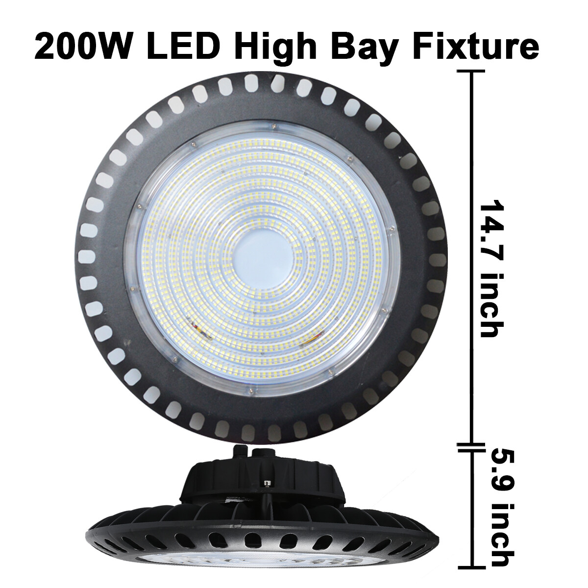12 Pack 200W UFO Fixture High Bay LED for Supermarket Mall Garage Replace 400W
